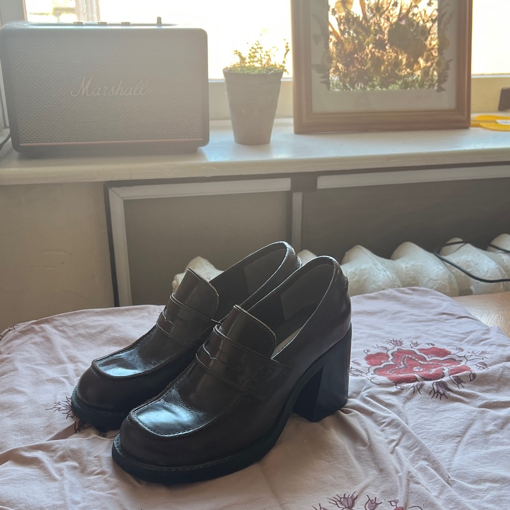 Chunky dark brown loafers Steve Madden